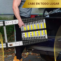 Escalera telescópica retactil 💥SegurityPRO🎖 (Resiste 400Lbs /Ahorrador de espacio)