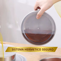SET PREMIUM X 5 Bowls en acero  💫 FreshMax 🥗 (Incluye Tapas y garantía 1 año)