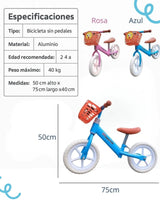 Bicicleta profesional de impulso🚲 BMKids 👦🏼👧🏼 ( Incluye canasta y accesorios de Lujo)