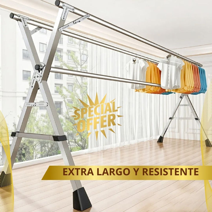 Tendedero Retráctil  y plegable en acero💥 XXL 💫 ( Extiende hasta 2,30 mts y resiste 150 kg)
