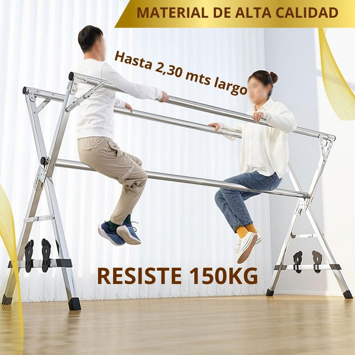 Tendedero Retráctil  y plegable en acero💥 XXL 💫 ( Extiende hasta 2,30 mts y resiste 150 kg)