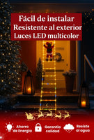 Kit Escalera +Luces Led+ Papá Noel escalador✨ Magic  Santa 🎅🏼 ( Extra Largo, resiste el agua)