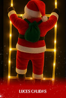Kit Escalera +Luces Led+ Papá Noel escalador✨ Magic  Santa 🎅🏼 ( Extra Largo, resiste el agua)