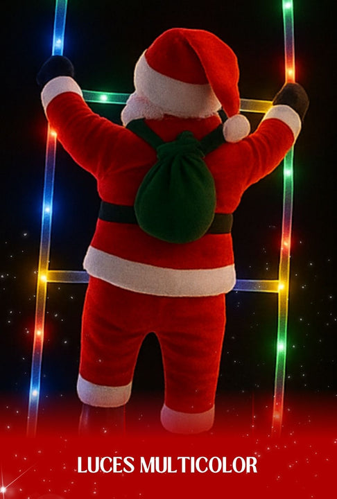 Kit Escalera +Luces Led+ Papá Noel escalador✨ Magic  Santa 🎅🏼 ( Extra Largo, resiste el agua)