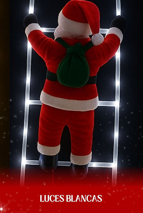 Kit Escalera +Luces Led+ Papá Noel escalador✨ Magic  Santa 🎅🏼 ( Extra Largo, resiste el agua)