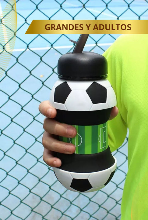 Termo plegable tomatodo ⚽️ MAGICSoccer 🏃🏻‍♂️ ( Libre de BPA, Fomenta el consumo de agua)