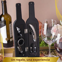 Kit premium accesorios para Vino  🍷 LuxuryBlack 💎 ( Estuche de lujo en forma de botella)