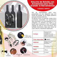 Kit premium accesorios para Vino  🍷 LuxuryBlack 💎 ( Estuche de lujo en forma de botella)