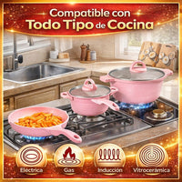 Batería de ollas premium👨‍🍳 SMART Chef® (13 PIEZAS con Antiadherente)