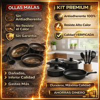 Batería de ollas premium👨‍🍳 SMART Chef® (13 PIEZAS con Antiadherente)