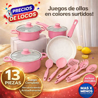 Batería de ollas premium👨‍🍳 SMART Chef® (13 PIEZAS con Antiadherente)