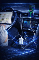 Convertidor inversor de energia para carro⚡️ POWER Max🔌 (Puertos USB + Tipo C + Enchufe AC 110V)