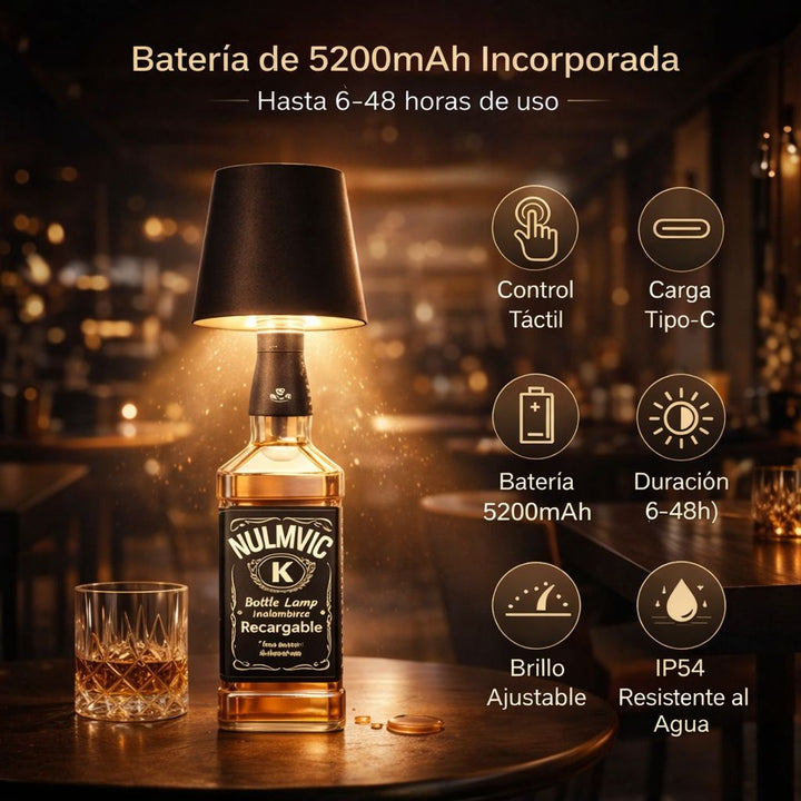 Lampara corcho para botella✨ Luxury Max 🍾( Adaptable a cualquier botella)