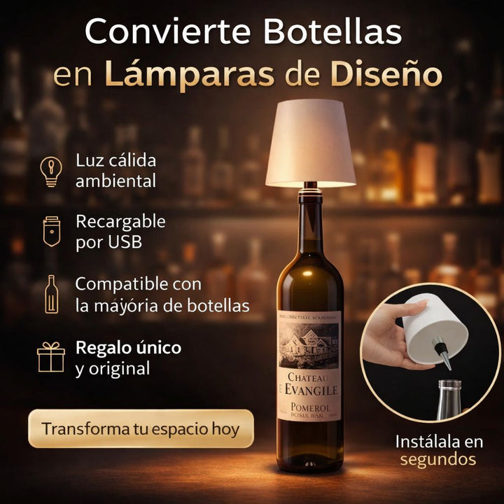 Lampara corcho para botella✨ Luxury Max 🍾( Adaptable a cualquier botella)