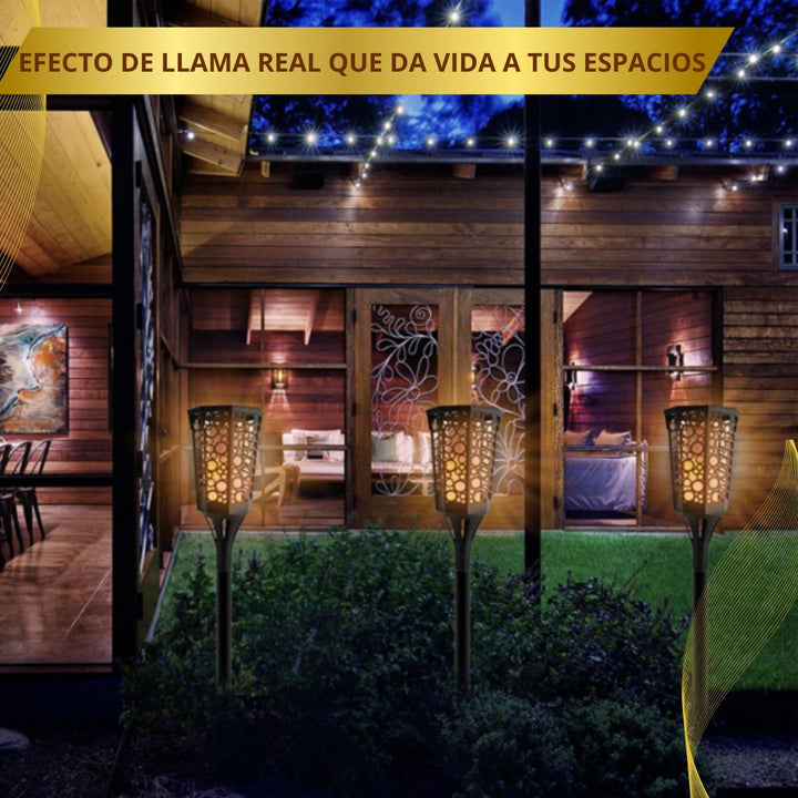 Antorcha Solar ☀️ POWER PRO 🔥 (Llama realista con 12 horas de Luz)