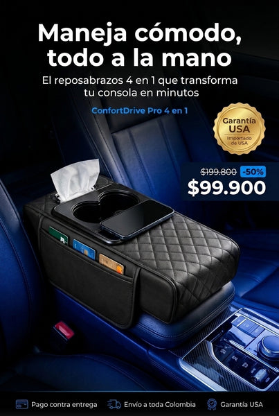 ConfortDrive Pro 4 en 1 – Reposabrazos Premium para Carro
