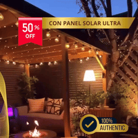 Guirnalda Luces Solares  ✨ LuxurMAX 10mts💡 ( INCLUYE: Panel solar ULTRA + 20 Bombillos )