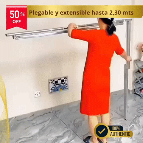 Tendedero Retráctil  y plegable en acero💥 XXL 💫 ( Extiende hasta 2,30 mts y resiste 150 kg)
