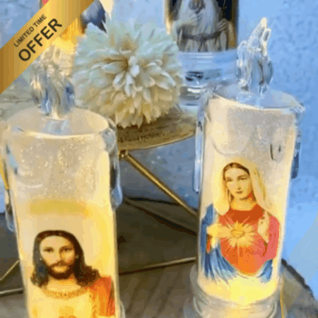 Set x4 Velas Religiosas 🕯️Fe y Esperanza 🙏🏻 (Práctica y segura, no necesita enchufes)