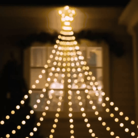 Luces digitales efecto cascada con estrella 🎄STAR MAX🌠 (Con panel sola – castitienda.com