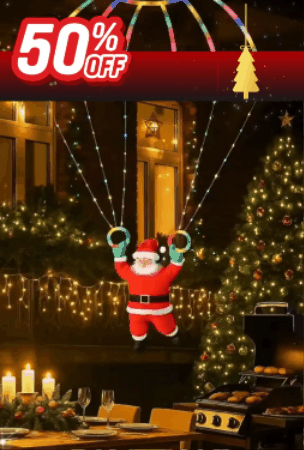 Papá Noel Paracaidista 🎅 MAGIC FLIGHT 🪂(Luces LED)