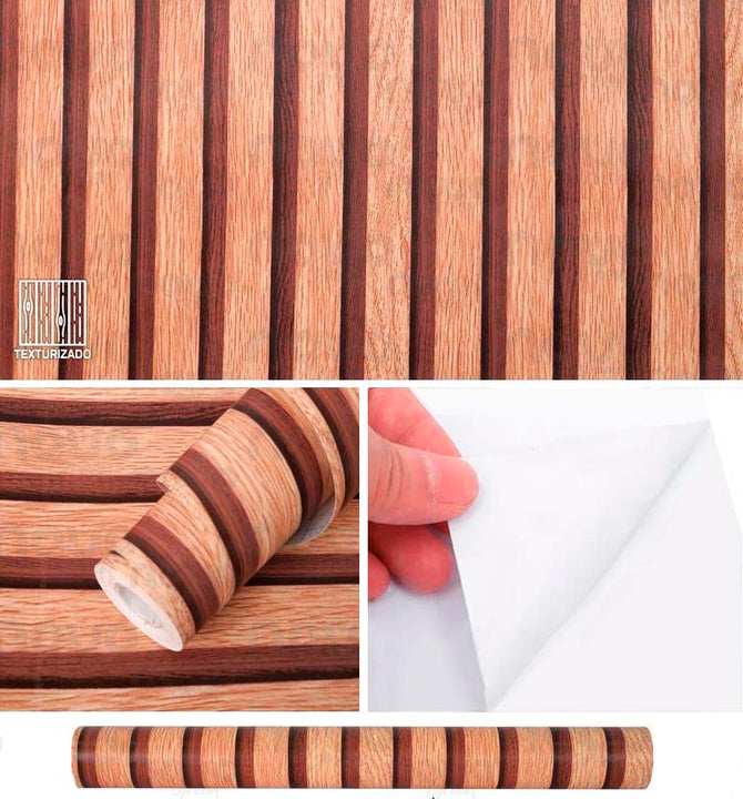 Papel Tapiz Madera 💎 LUXURY PRO ✨ (Fácil instalación con efecto 3D)