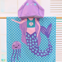 Toalla infantil tipo capa 🐙 ADVENTURE FRIENDS 🏖 (Tela suave y ultra absorbente)