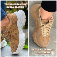 Tenis casual Mujer - Manhattan Caramelo GOLD 🔆
