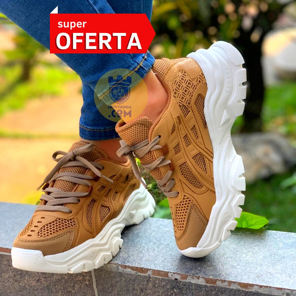 Tenis casual Mujer - Manhattan Caramelo GOLD 🔆