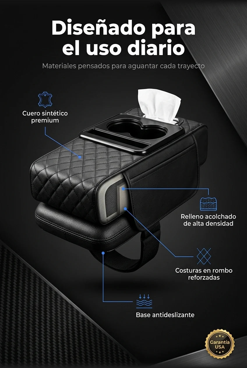 Materiales: cuero sintético premium, relleno acolchado, costuras en rombo, base antideslizante