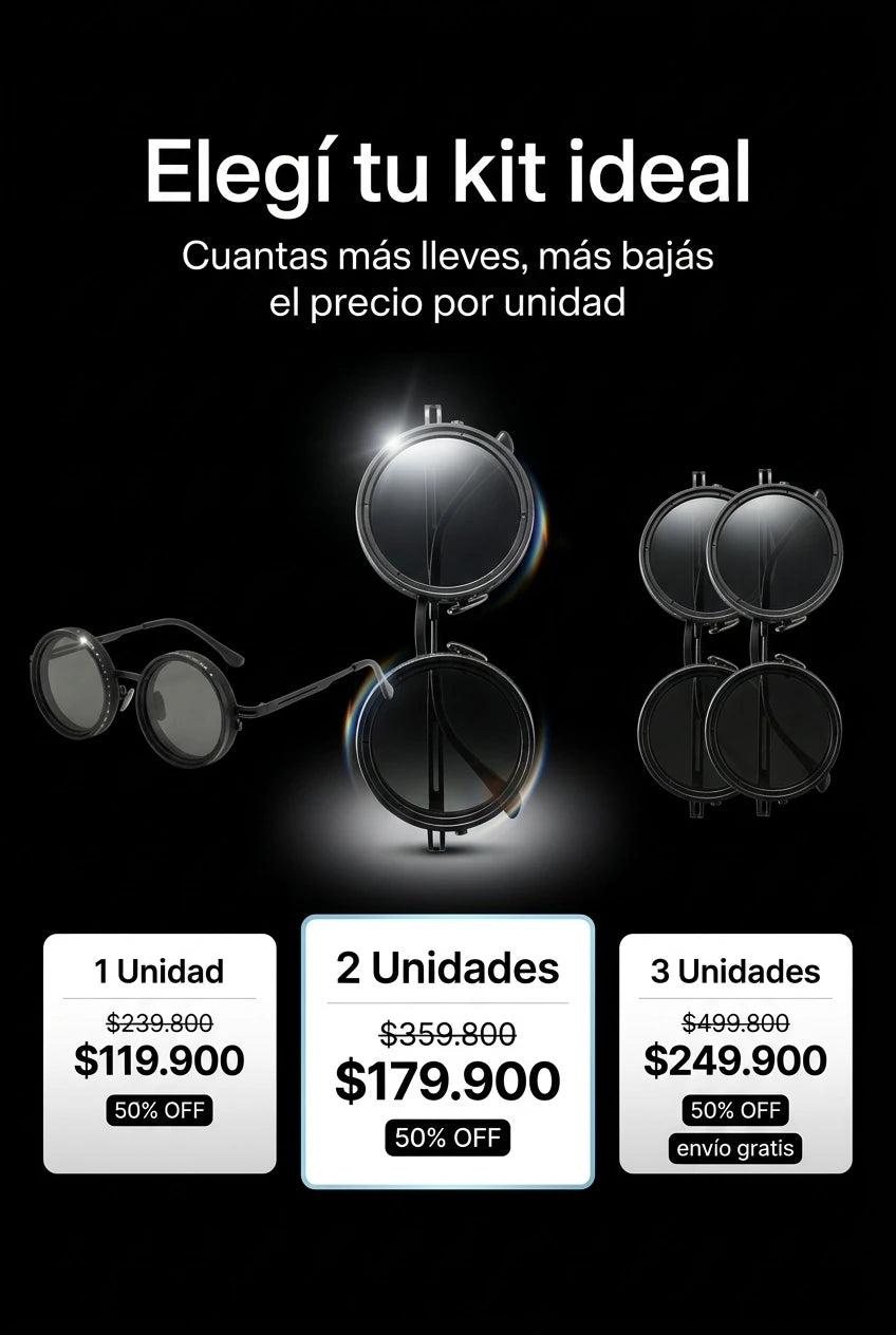 Kits y precios de las Gafas ND 9Max: 1, 2 o 3 unidades con 50% off