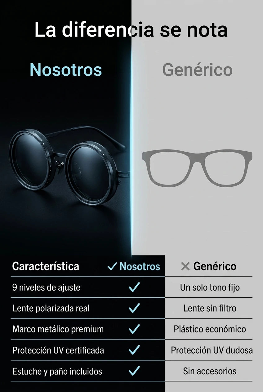 Comparativa entre las Gafas ND 9Max y unas gafas de sol genéricas