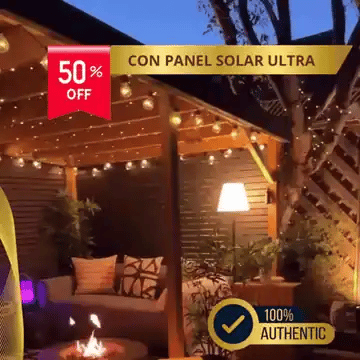 Guirnalda Solar LED 10M con panel solar y control remoto