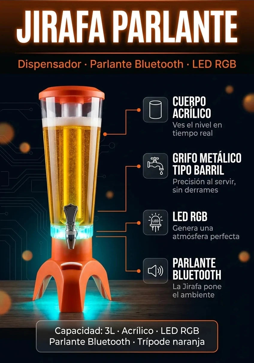 Jirafa Parlante — especificaciones tecnicas premium