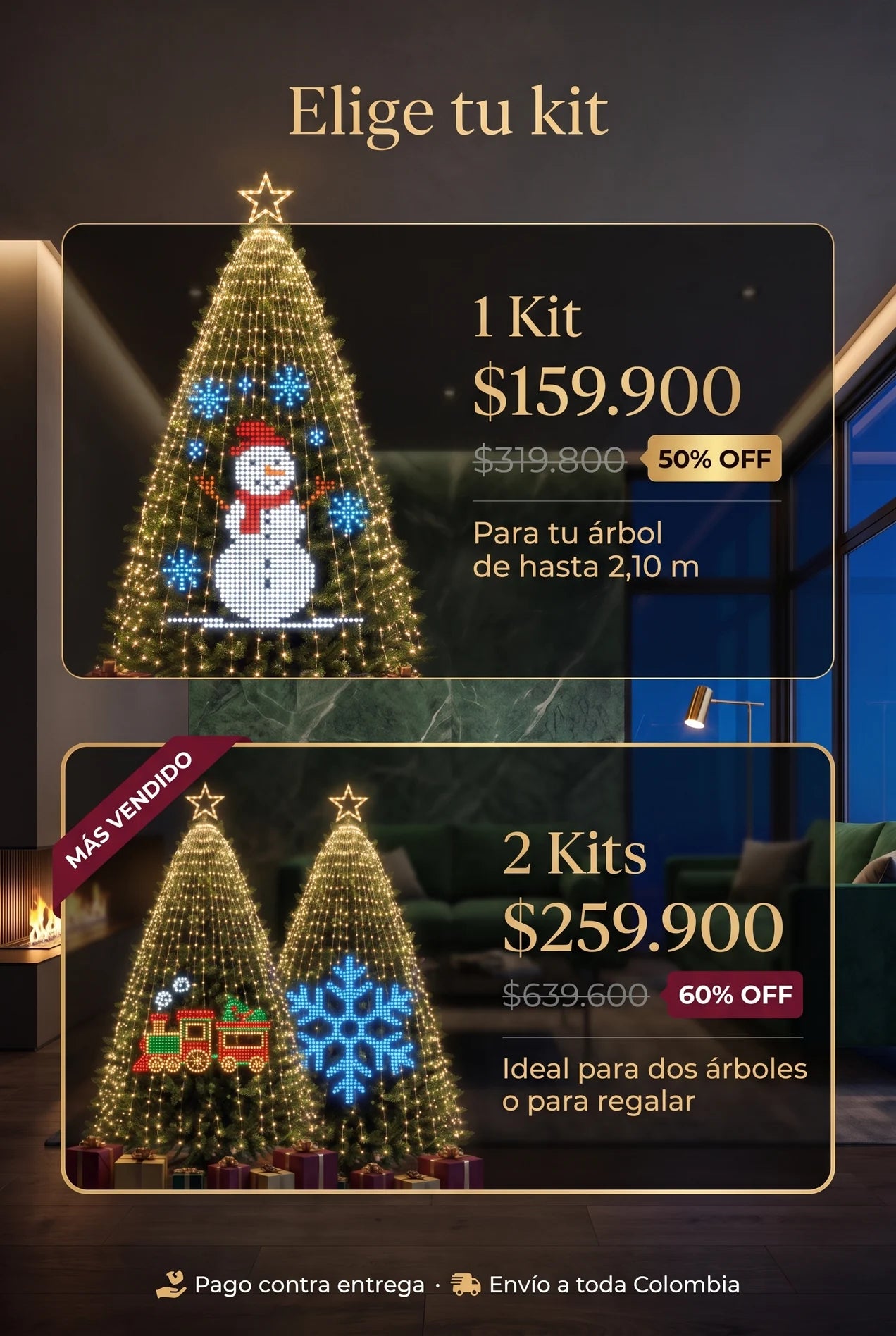 Elige tu kit: 1 kit $159.900 (50% OFF) o 2 kits $259.900 (60% OFF)