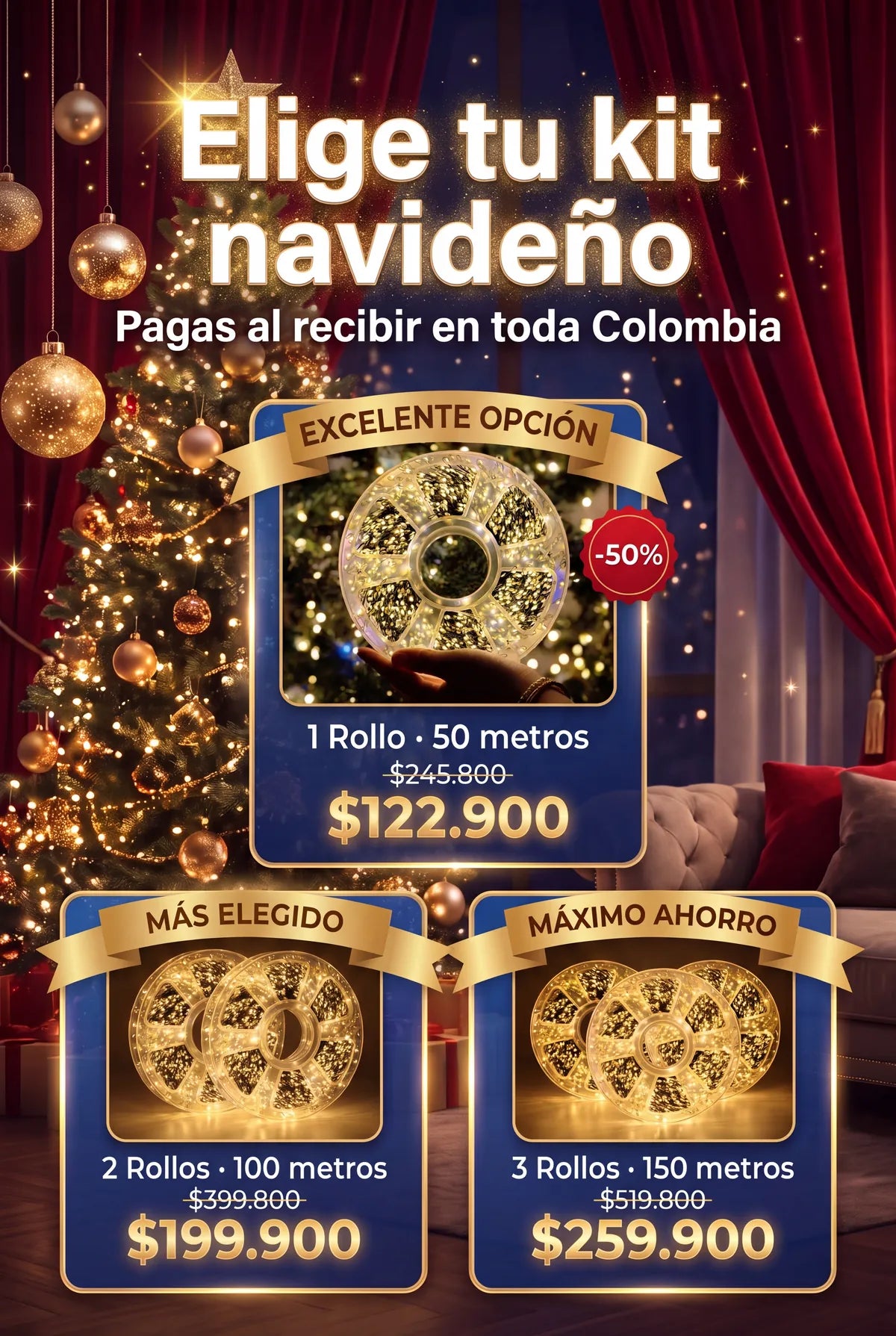 Kits de luces Magic Luxury Max: 1, 2 o 3 rollos