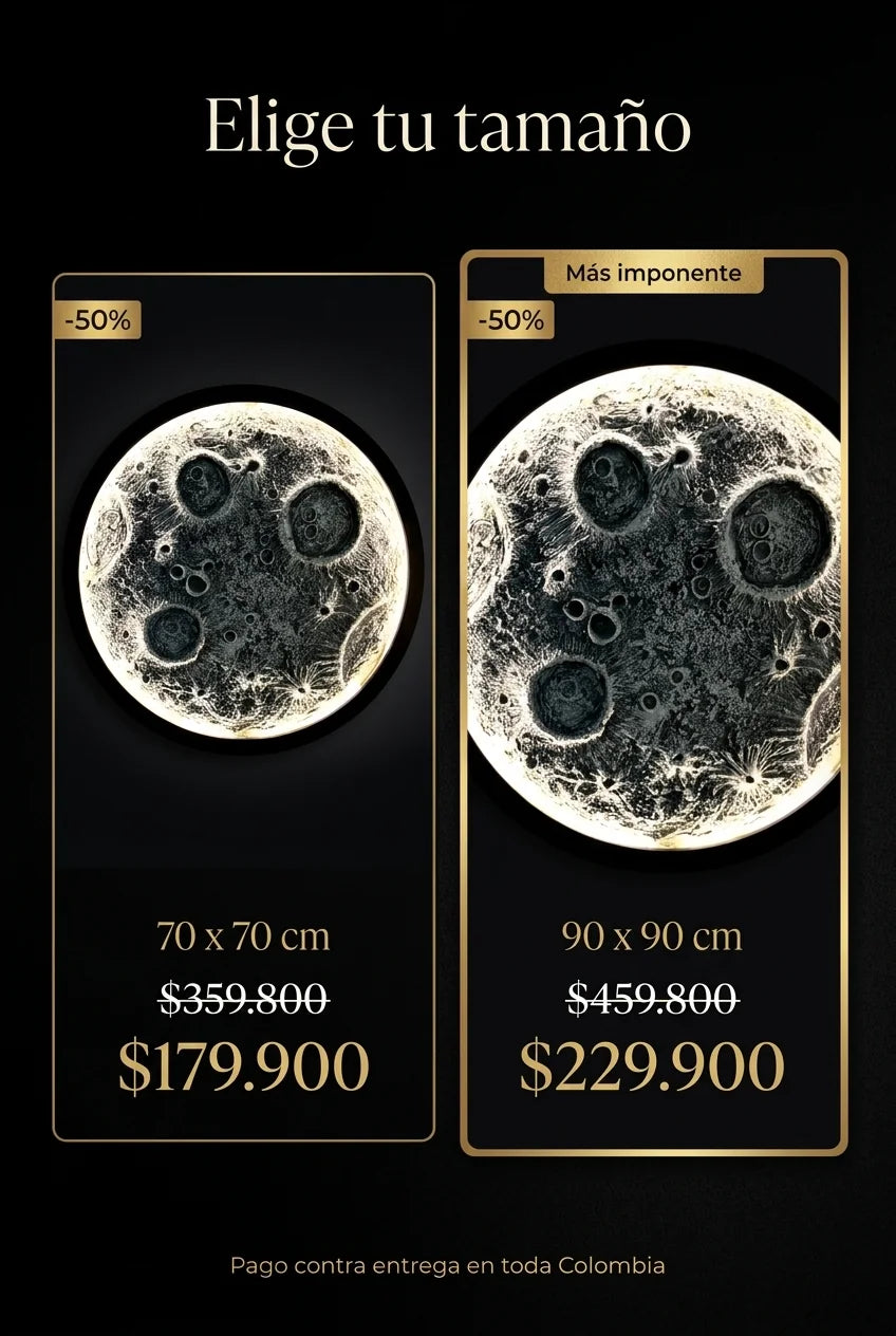 Elige tu tamaño: 70 x 70 cm $179.900 y 90 x 90 cm $229.900, 50% de descuento