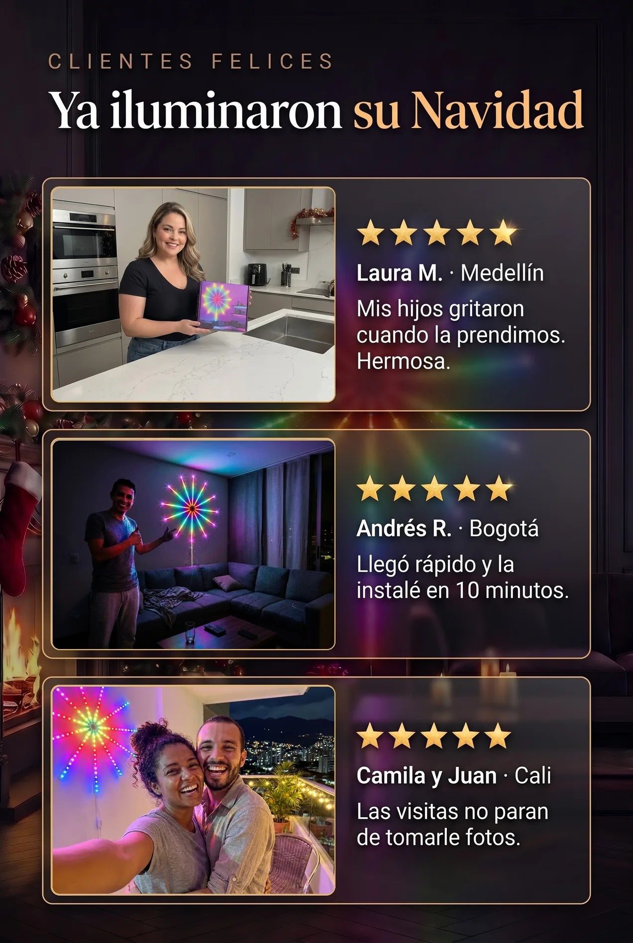 Testimonios de clientes en Medellín, Bogotá y Cali