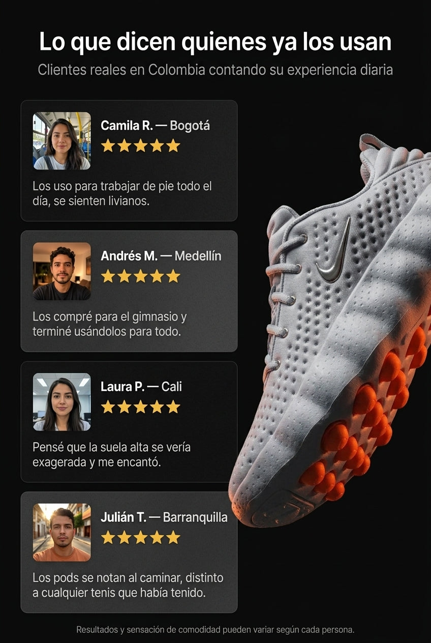 Testimonios de clientes NIKE MIND 002 en Colombia