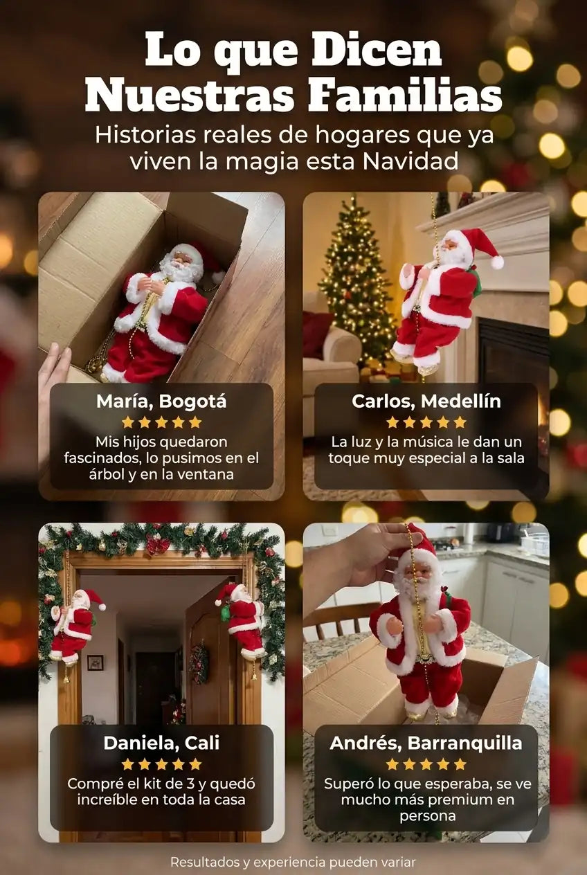 Testimonios clientes Papá Noel escalador