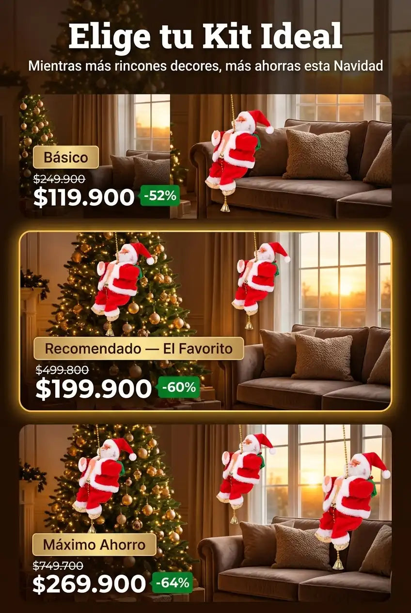 Kits Papá Noel escalador 1 2 3 unidades