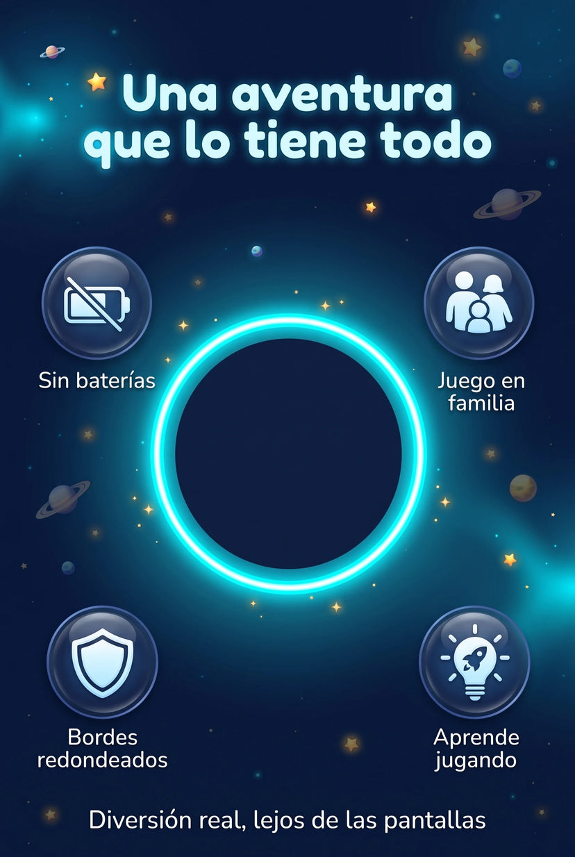 Beneficios: sin baterías, juego en familia, bordes redondeados, aprende jugando