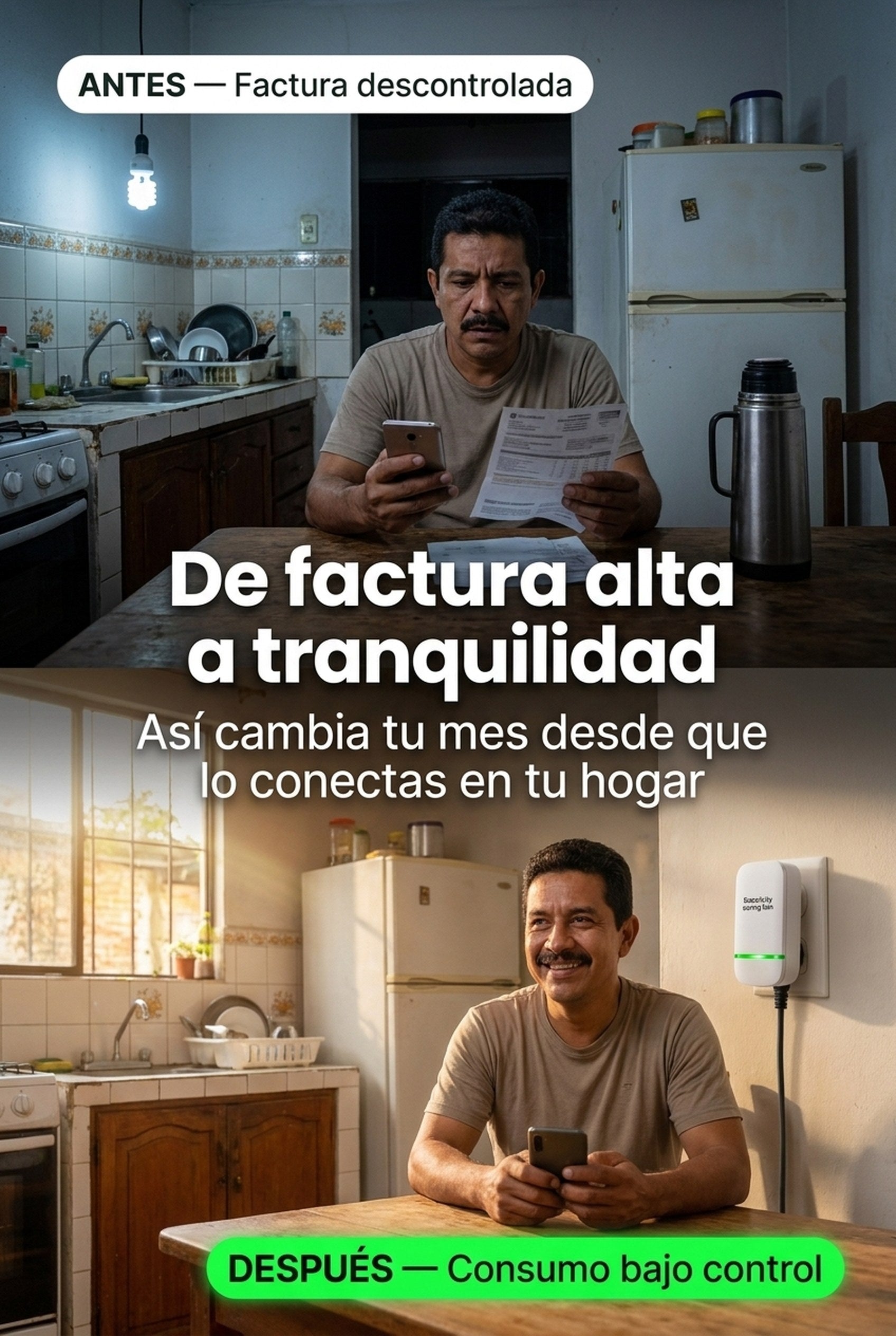 Antes y después del consumo eléctrico con REDUX MAX