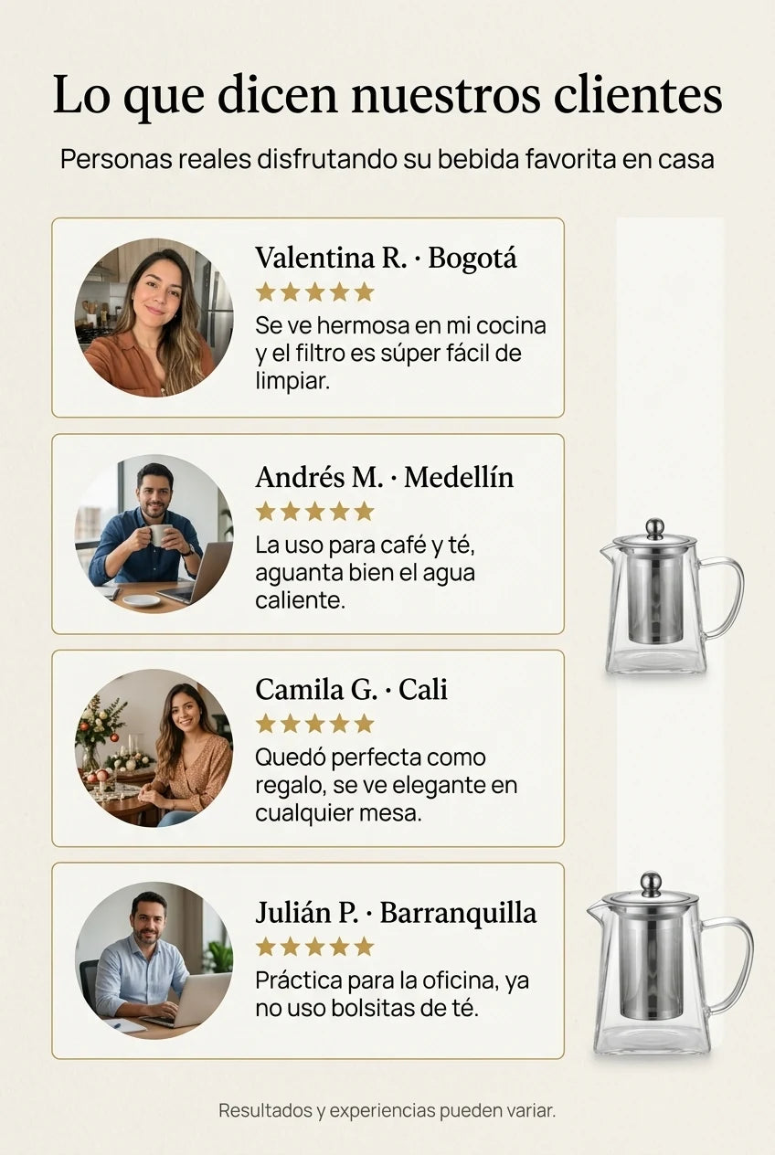 Testimonios de clientes sobre la Tetera Infusora LuxuryTe