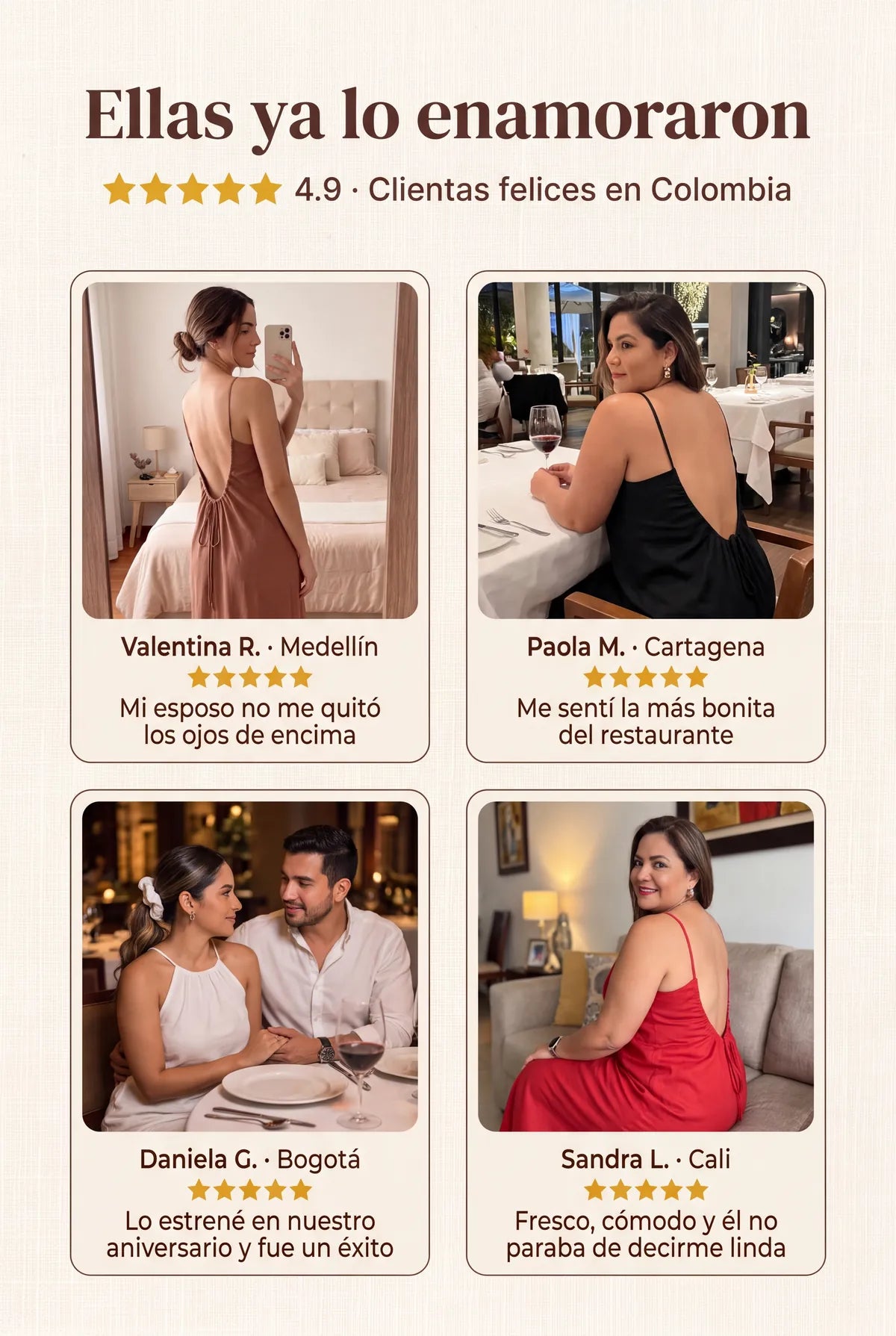 Testimonios de clientas del vestido Bata Chic