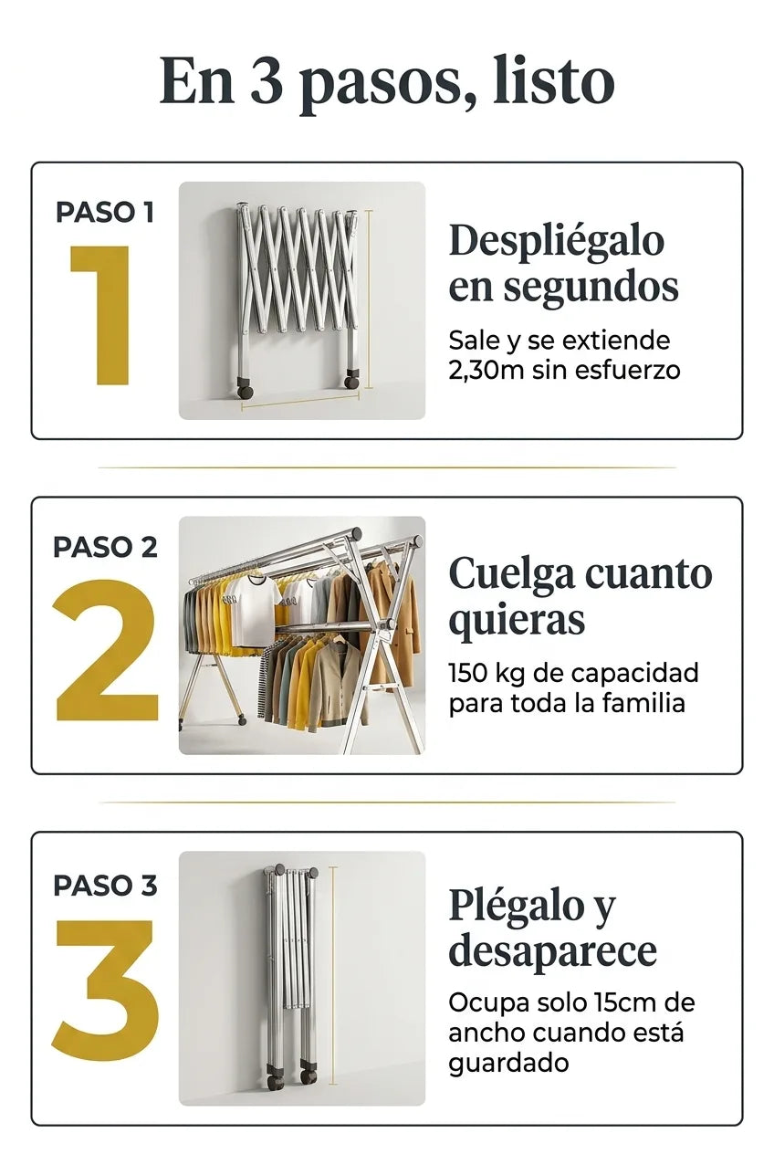 Cómo usar el tendedero en 3 pasos