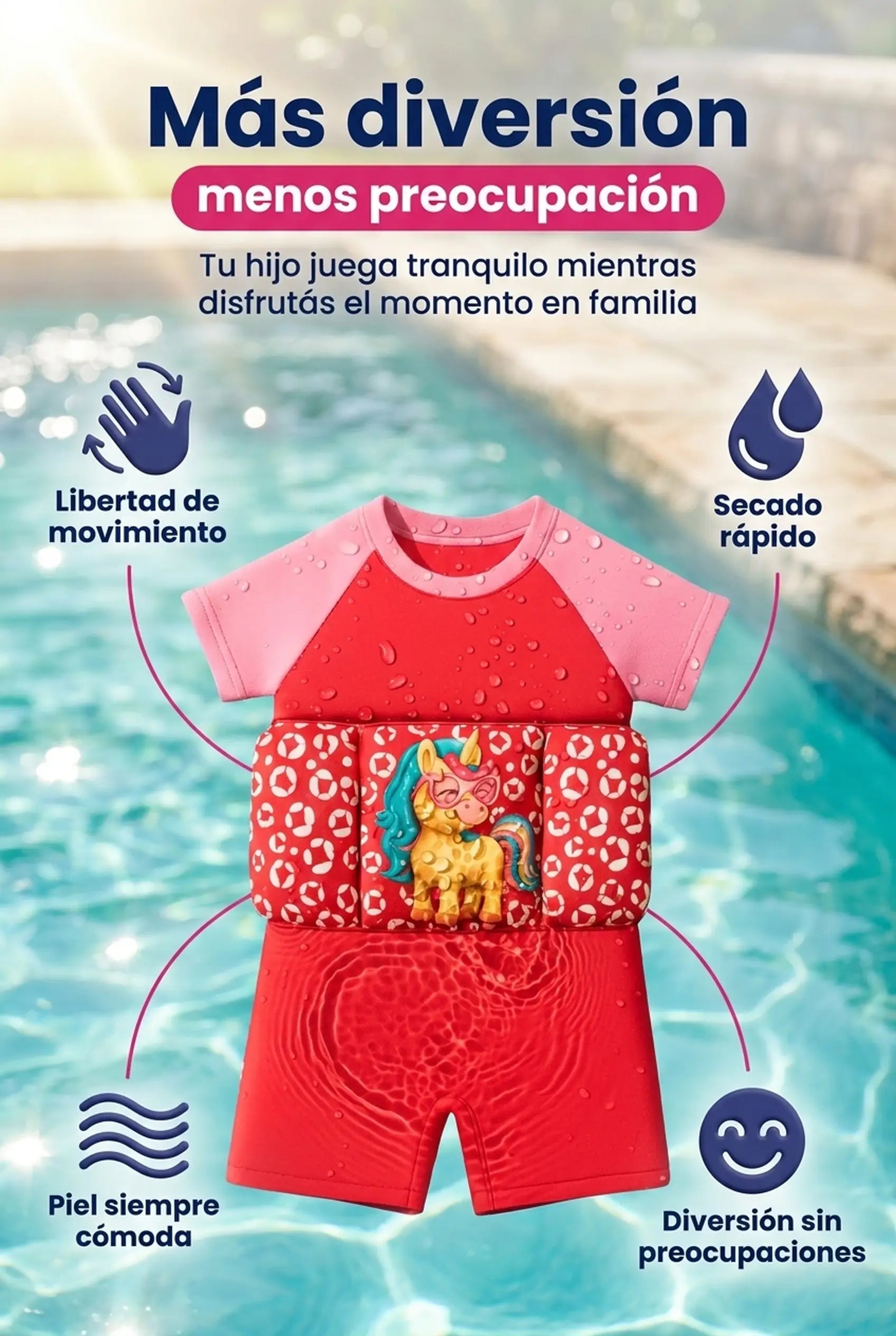 Beneficios del traje de baño flotador infantil